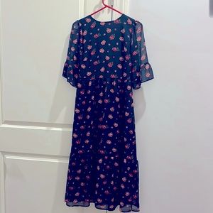 Green floral dress from Loft